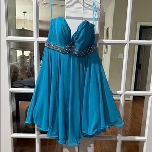 Night Moves Teal Prom Dress